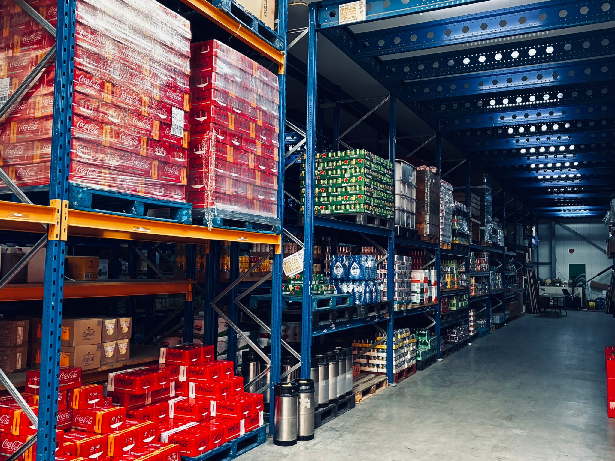 Drankvoorraad in magazijn